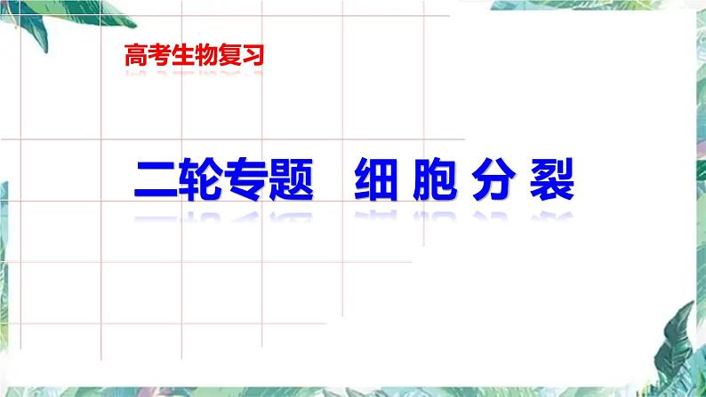 高考生物二轮复习 细胞分裂课件PPT第1页