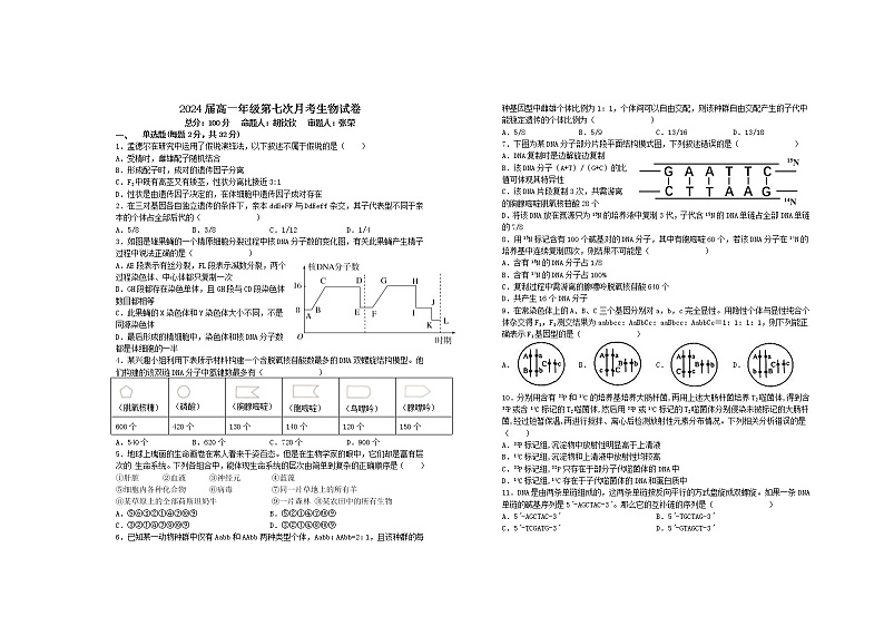 2022宜春上高二中高一下学期第七次月考试题（4月）生物含答案第1页