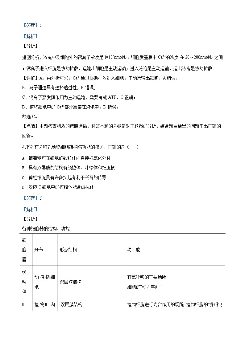 2020届江苏省盐城市高三三模生物卷+答案03