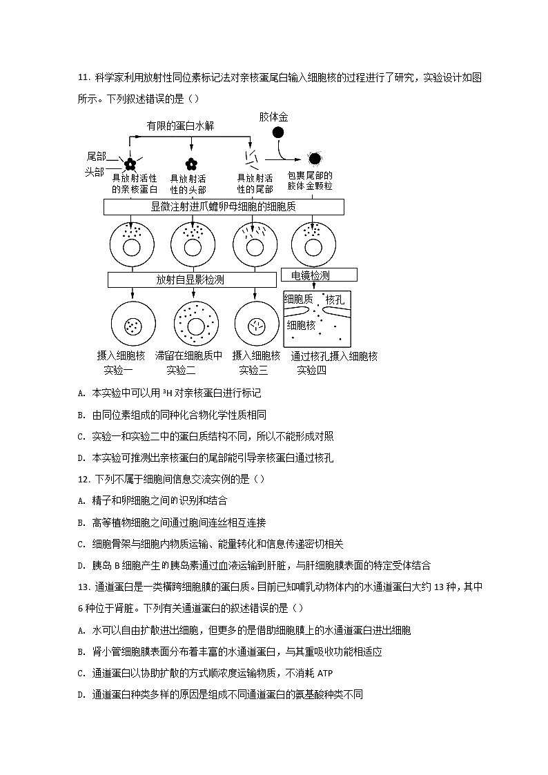 2022济南高一上学期期末考试生物试题含答案03