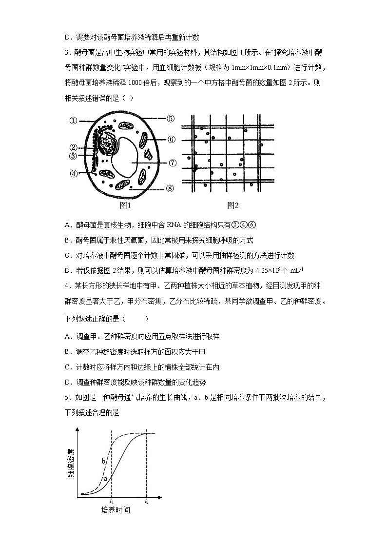 安徽省滁州市定远县育才学校2021-2022学年高二下学期期中考试生物试题（含答案）02