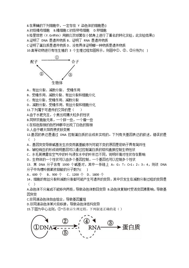2022兰州教育局第四片区高二下学期期中生物试题含答案02