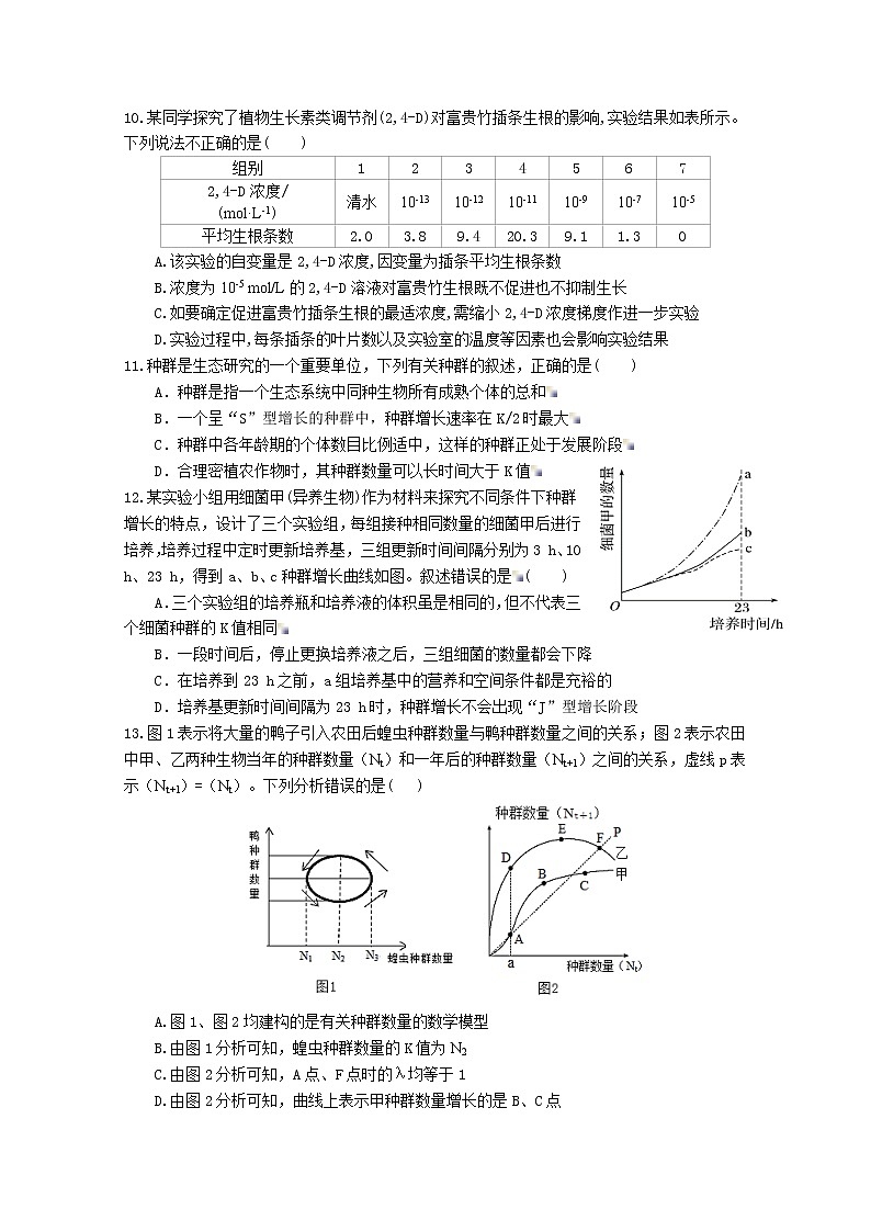 福建省莆田第七中学2021-2022学年高二下学期期中生物试题（含答案）03
