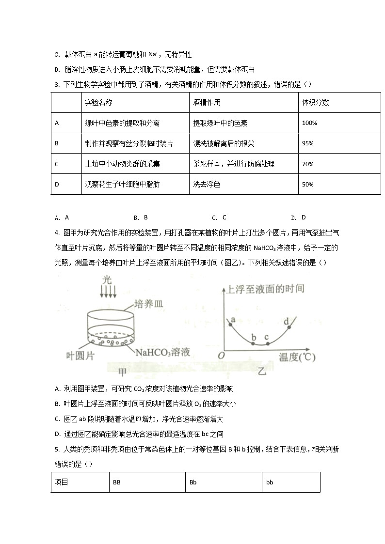 湖南省永州市2022届高三下学期第三次适应性考试（三模）生物试题+Word版含答案第2页