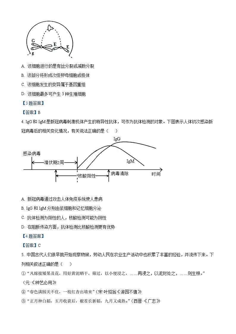 2022维吾尔自治区高三年级第二次诊断性测试理综生物含答案第2页