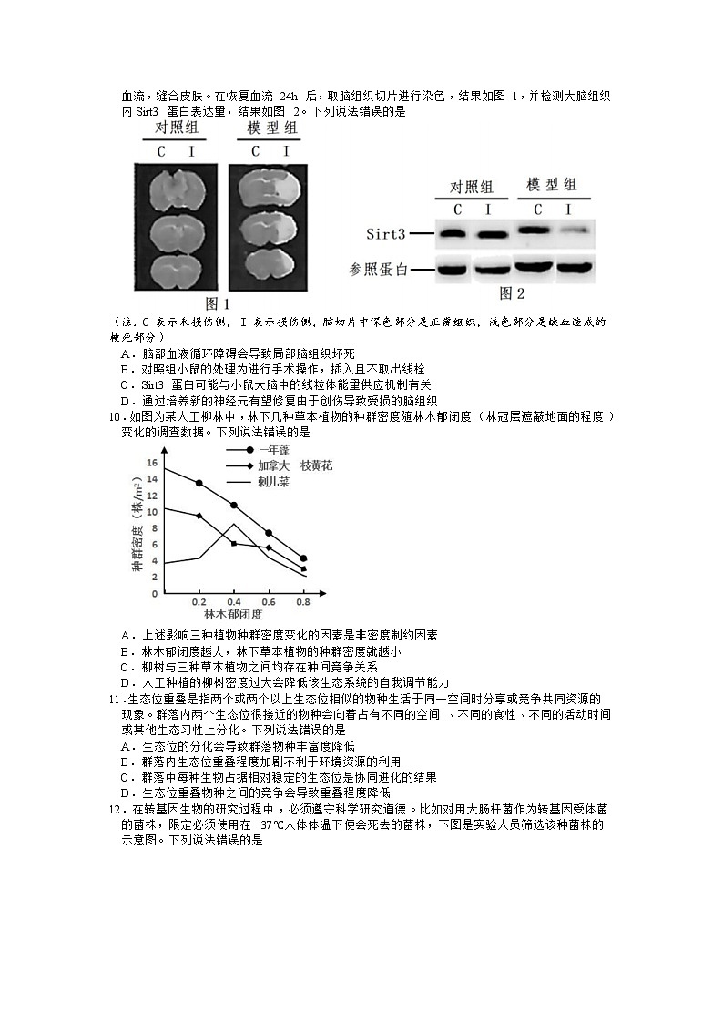2022届山东省青岛市高三二模生物试题03