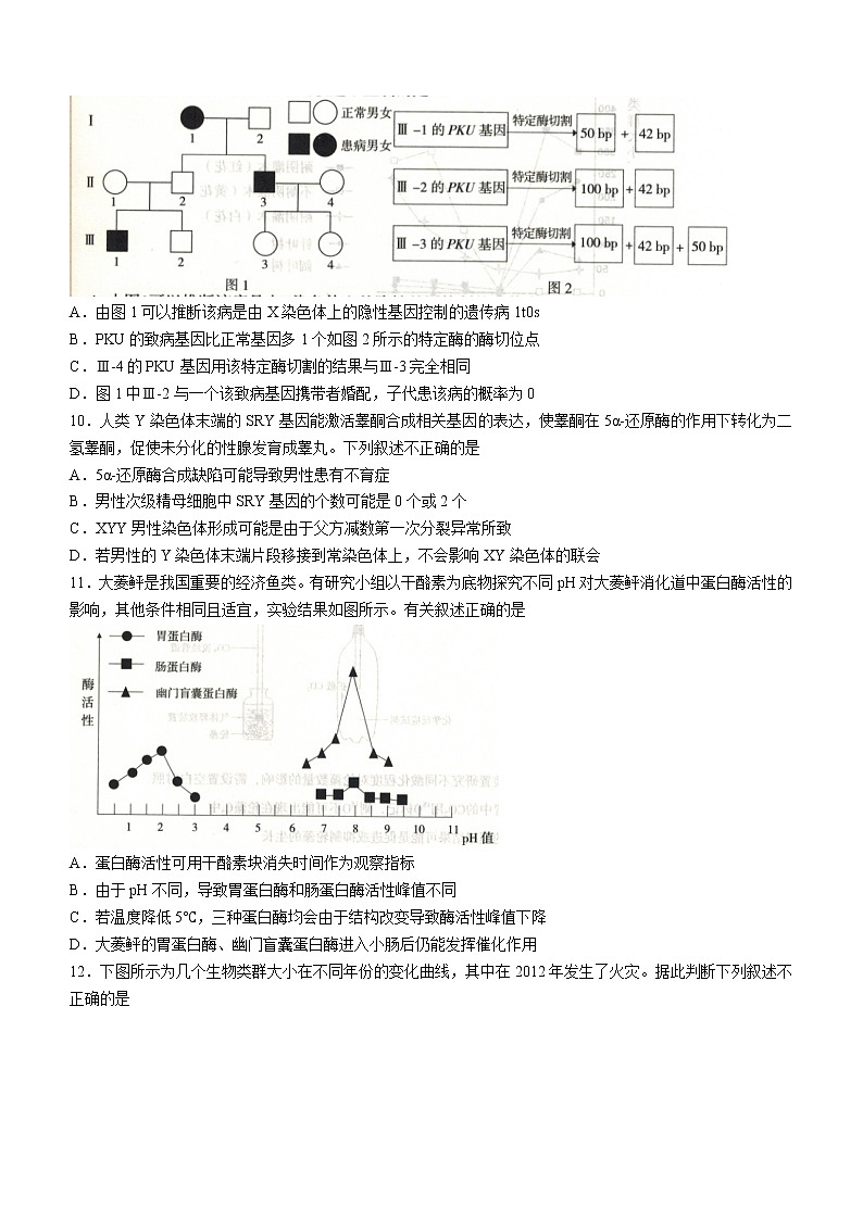 2022届河北省石家庄市高三毕业班下学期教学质量检测三生物试题无答案第3页