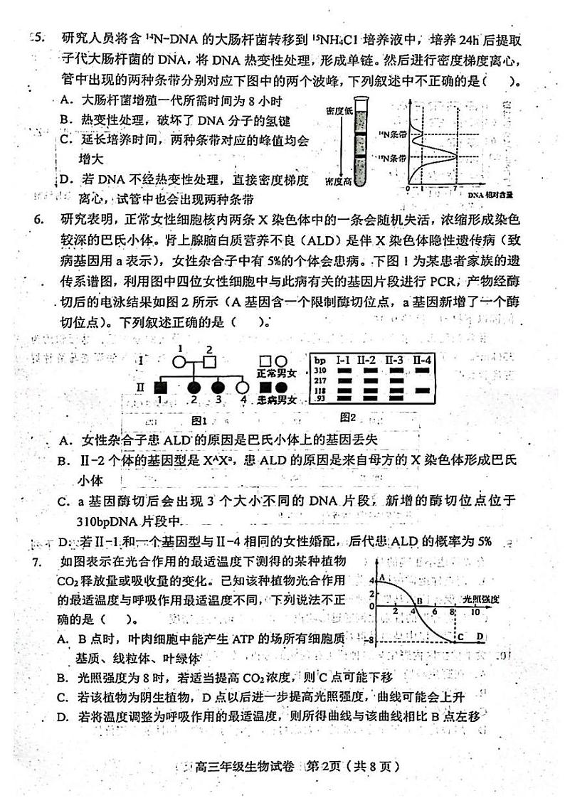 2022年天津市和平区高三二模生物试卷（含答案）02