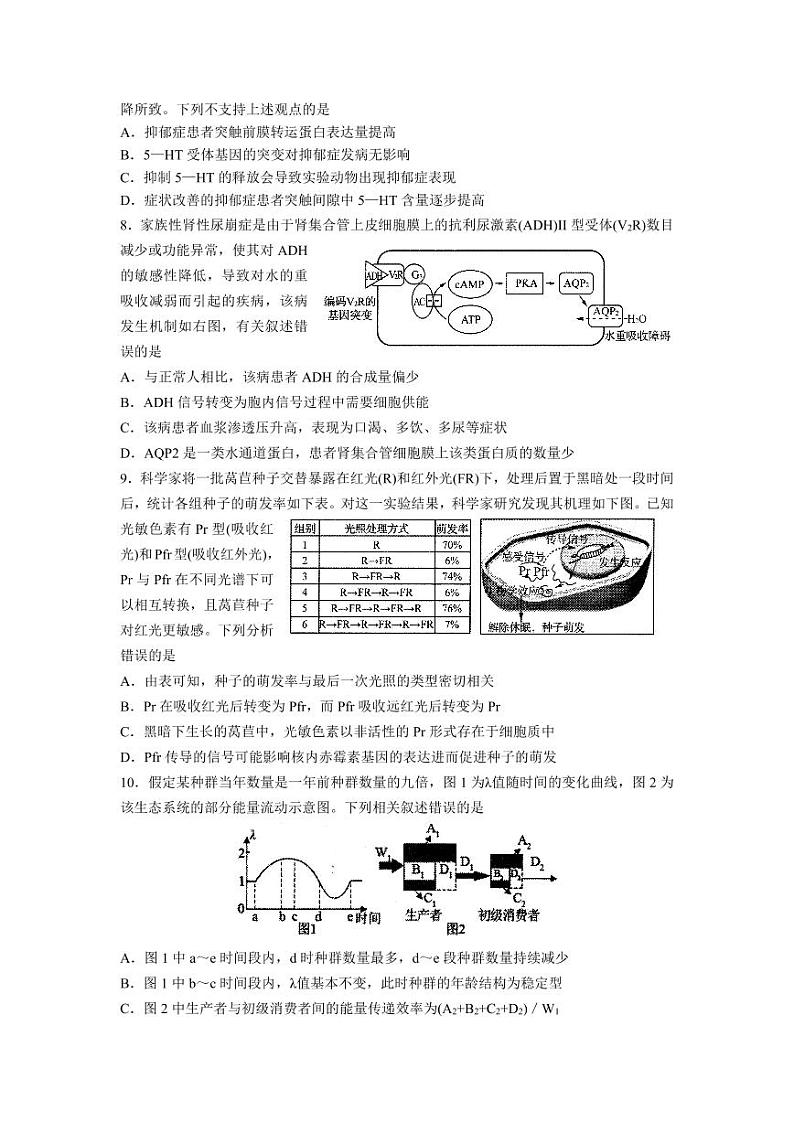 2022届山东省日照市高三二模生物试题03