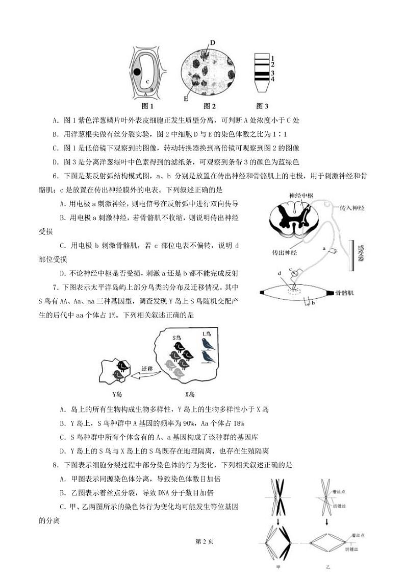 2022届福建省厦门市高三年级第二次质量检测（生物学）PDF版02