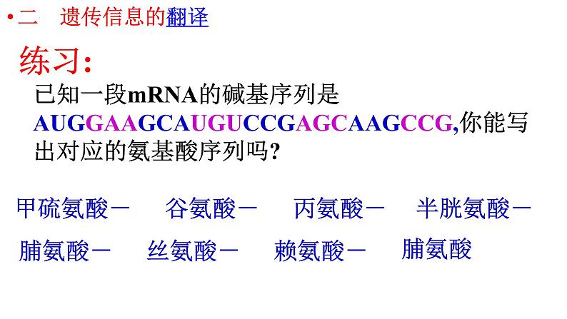 4.1.2基因指导蛋白质的合成课件2021-2022学年高一下学期生物人教版必修2第6页