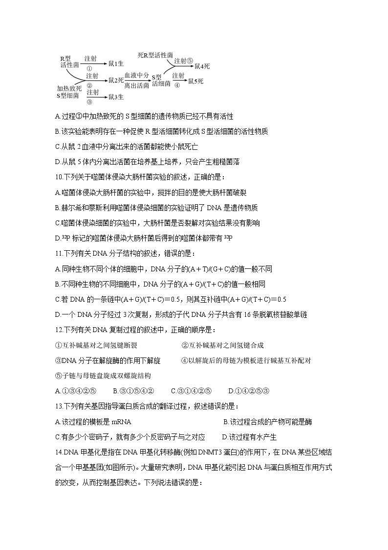 2021合肥六校高一下学期期末联考生物含答案 试卷03
