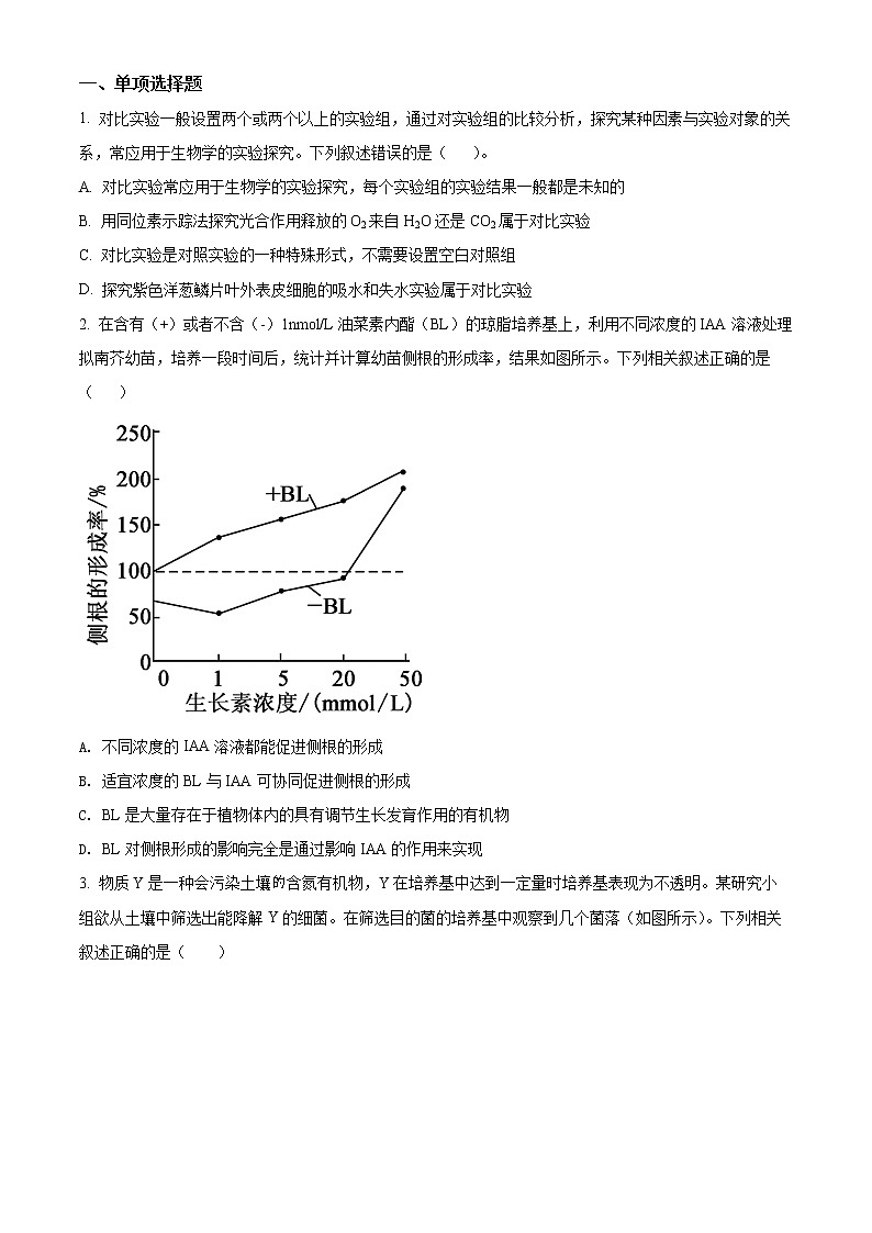 天津市和平区2022届高三下学期总复习质量检测（二）生物试题第1页