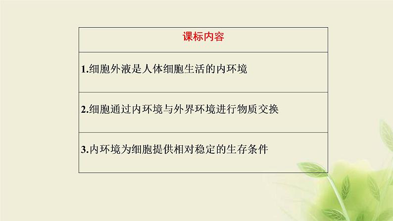 浙科版高中生物选择性必修1第一章内环境与稳态第一节人体细胞生活在内环境中课件02