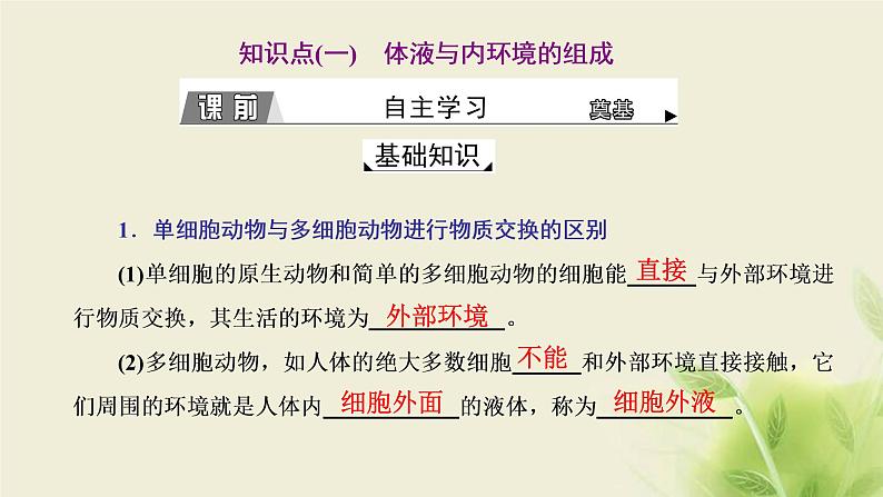 浙科版高中生物选择性必修1第一章内环境与稳态第一节人体细胞生活在内环境中课件04