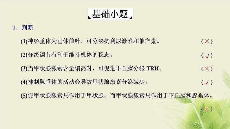 浙科版高中生物选择性必修1第三章体液调节第二节神经系统通过下丘脑控制内分泌系统课件06