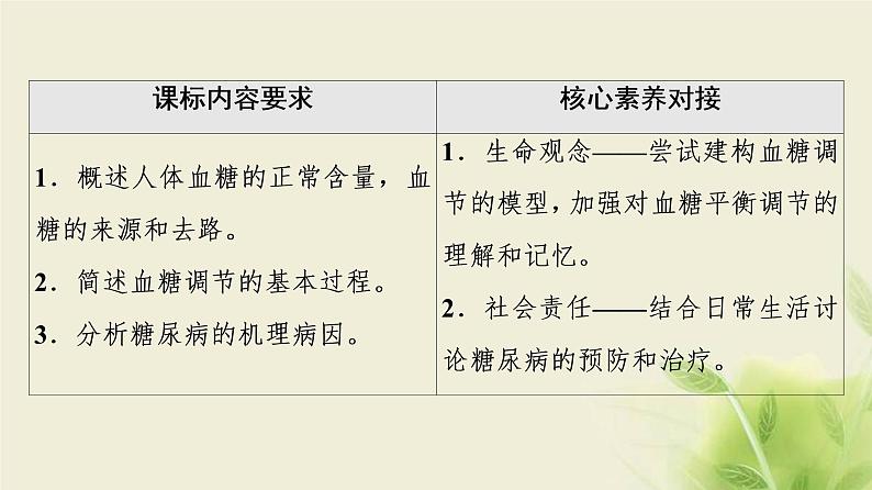 苏教版高中生物选择性必修1第二章人体内环境与稳态第2节血糖平衡的调节课件02