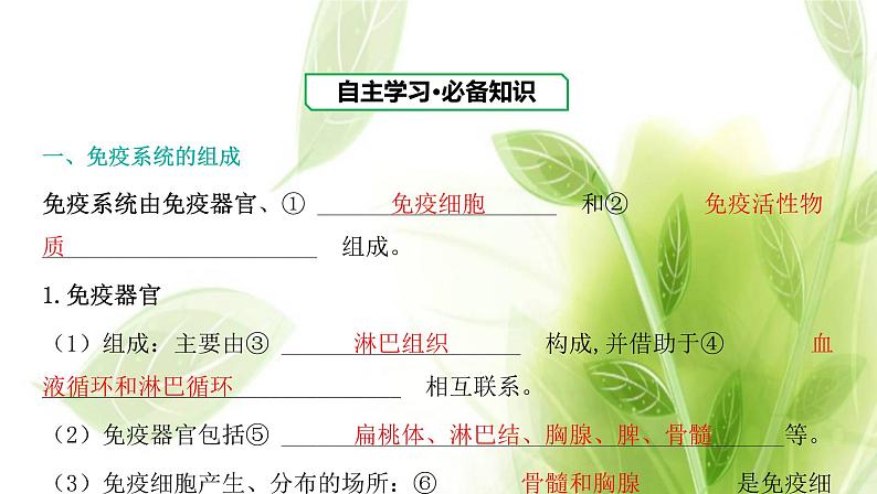 新人教版高中生物选择性必修第一册第4章免疫调节第1节免疫系统的组成和功能课件第4页