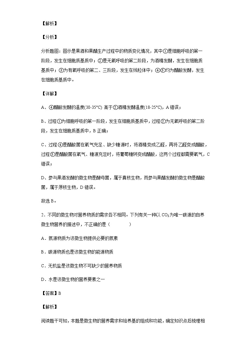 2021-2022学年河北省衡水市武强中学高二下学期期中生物试题含解析02