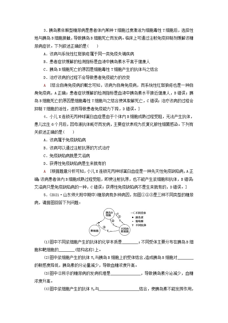 苏教版高中生物选择性必修1课后练习13人体免疫功能异常含解析第2页