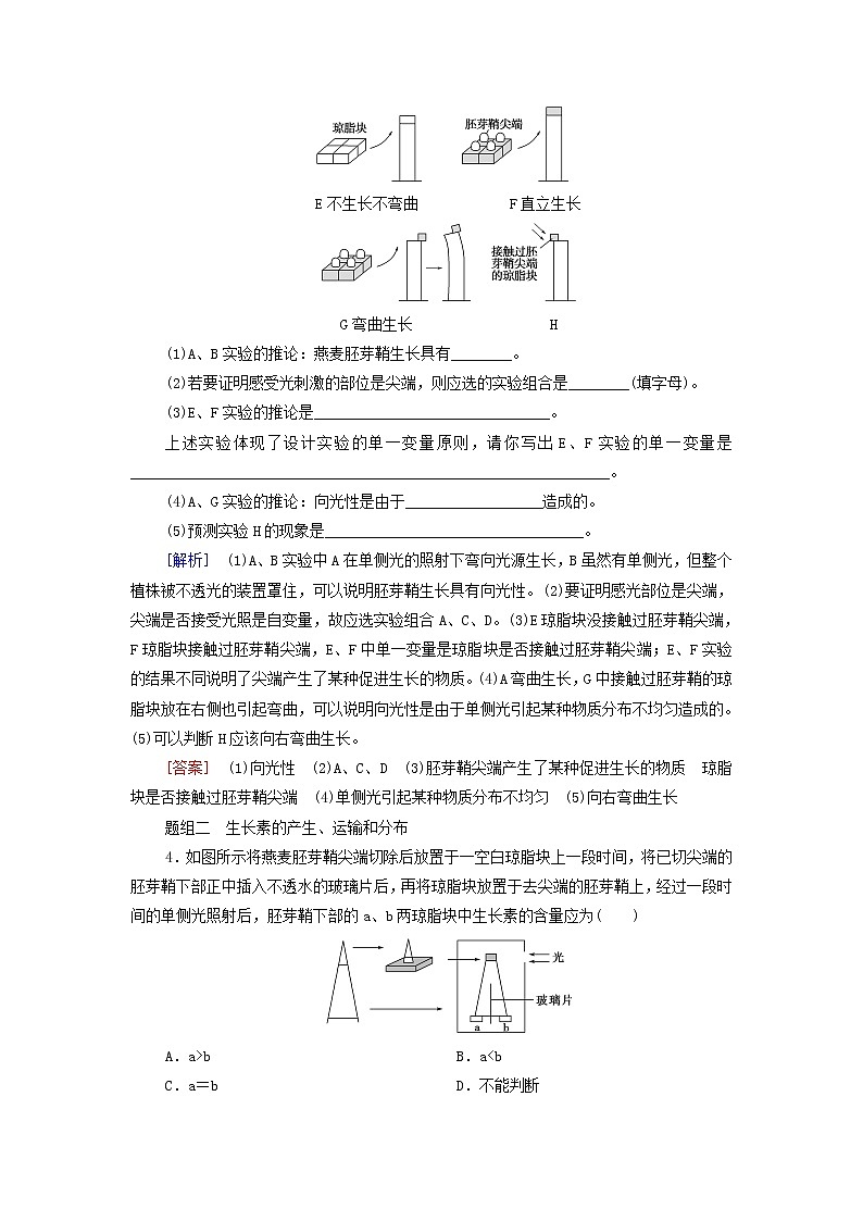 苏教版高中生物选择性必修1课后练习14植物生长素含解析第2页
