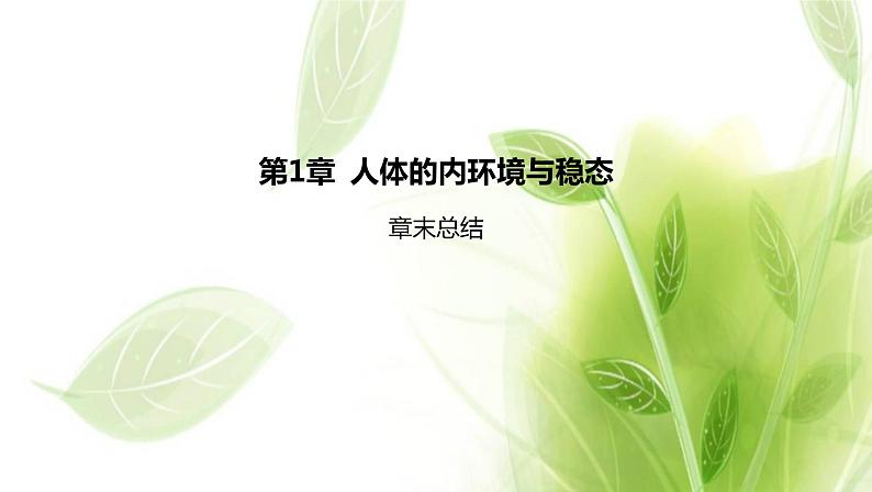 新人教版高中生物选择性必修第一册第1章人体的内环境与稳态章末总结课件第1页