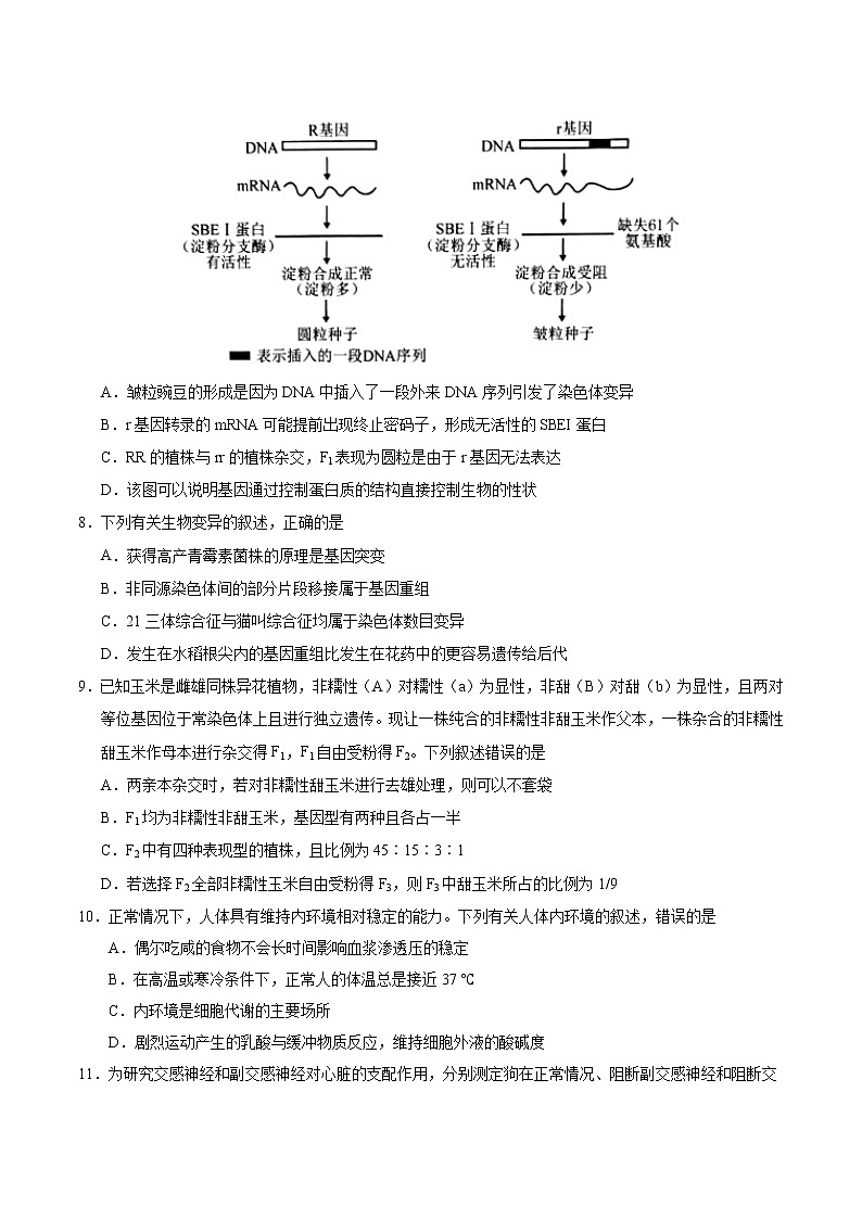 生物-2022年高考考前押题密卷（湖北卷）（A4考试版）第3页