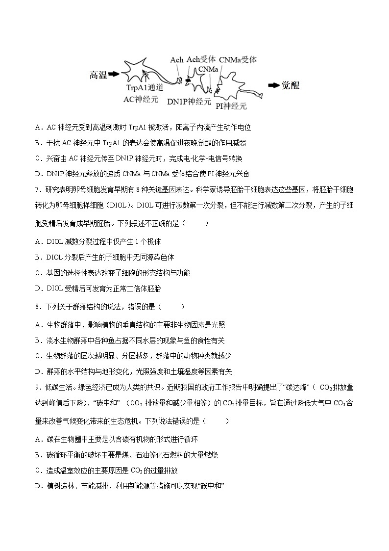 生物-2022年高考考前押题密卷（江苏卷）（A4考试版）03