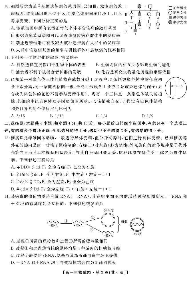 2021湖南省五市十校教研教改共同体高一下学期期末考试生物试题PDF版含答案03