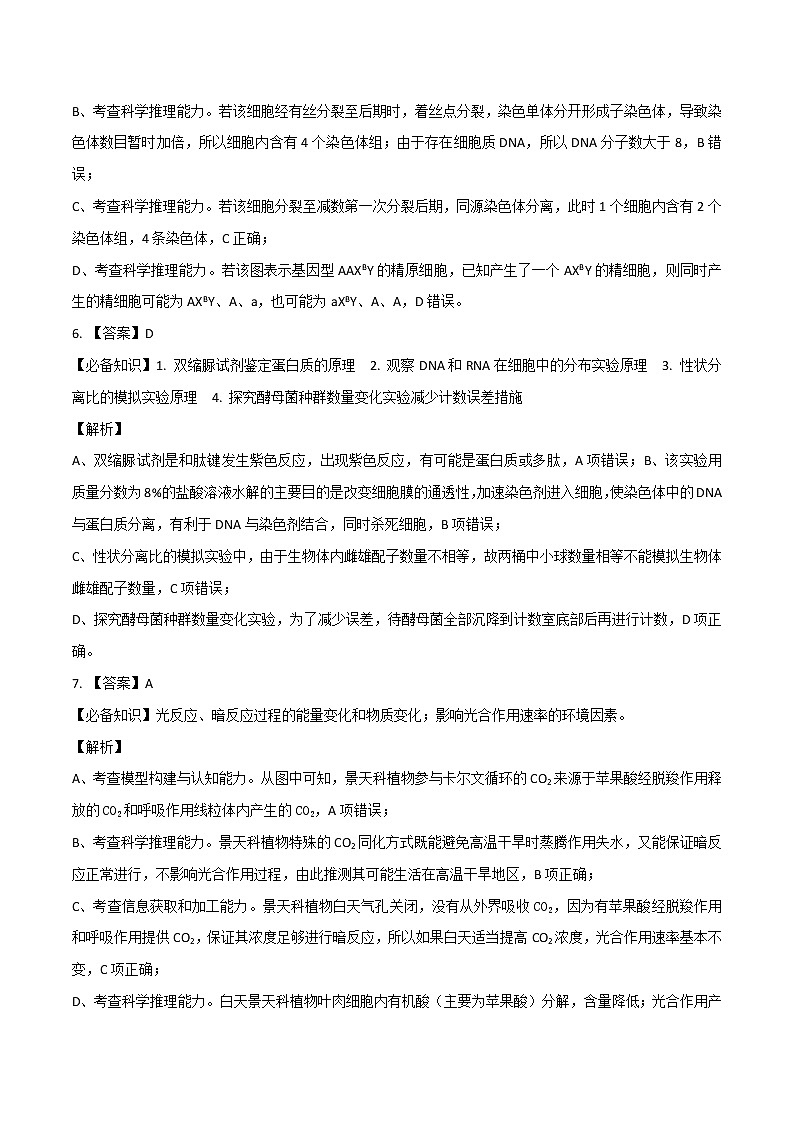 2022年高考押题预测卷01（福建卷）-生物（全解全析）第3页