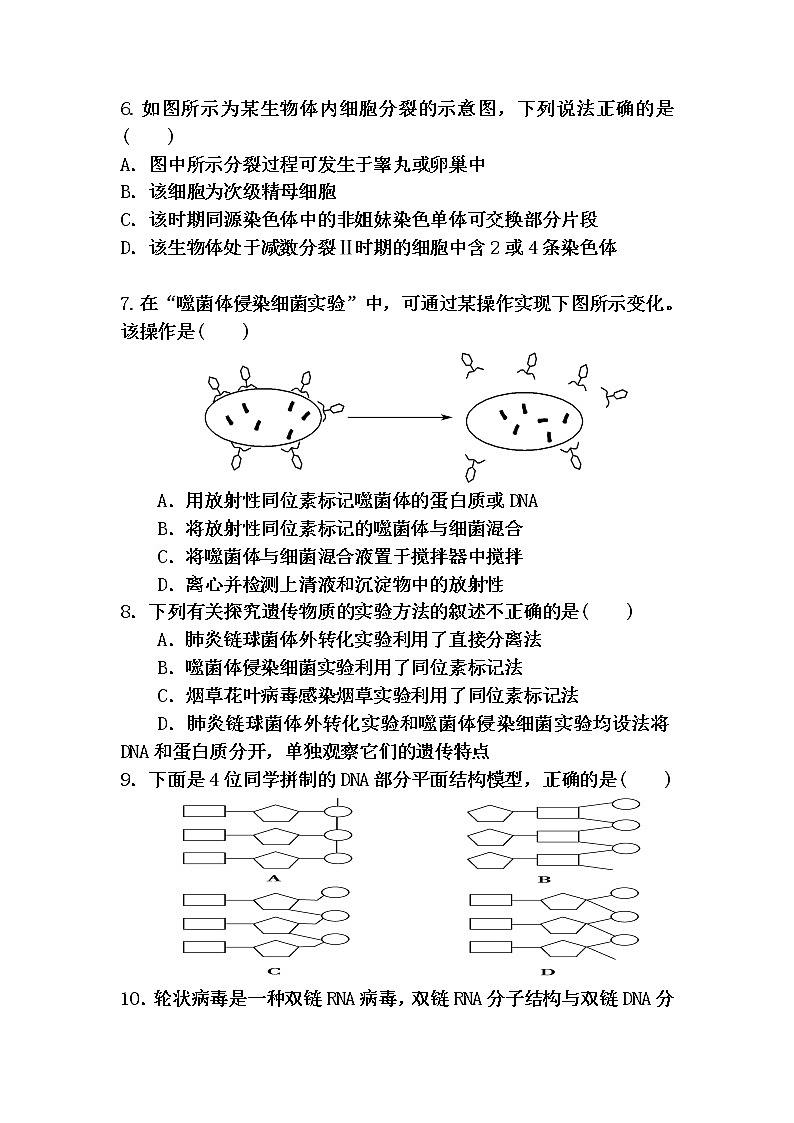 2021东莞新世纪英才学校高一下学期第二次段考生物试卷含答案02