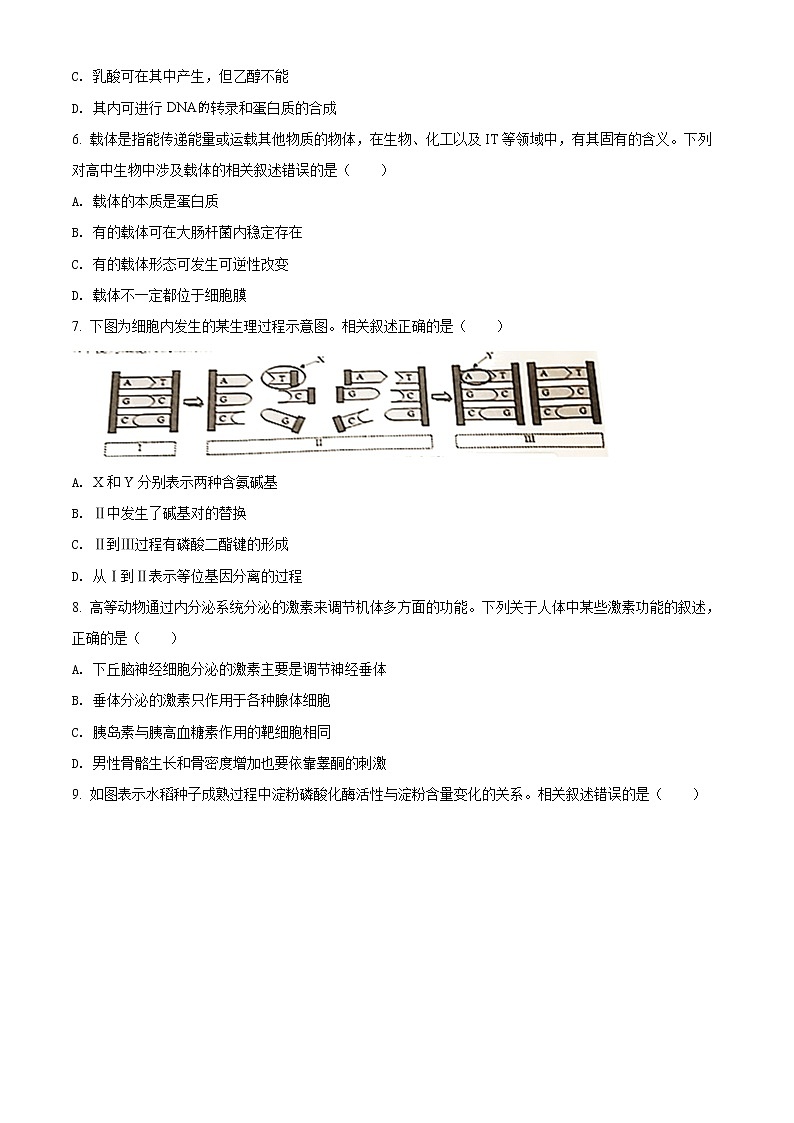 浙江省精诚联盟2021-2022学年高三下学期5月联考生物试题（原卷版）第2页