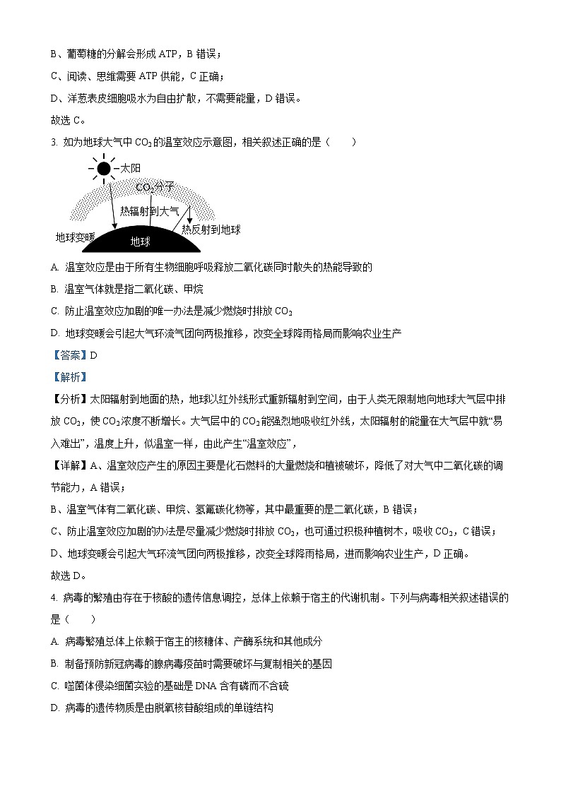 浙江省精诚联盟2021-2022学年高三下学期5月联考生物试题（解析版）第2页