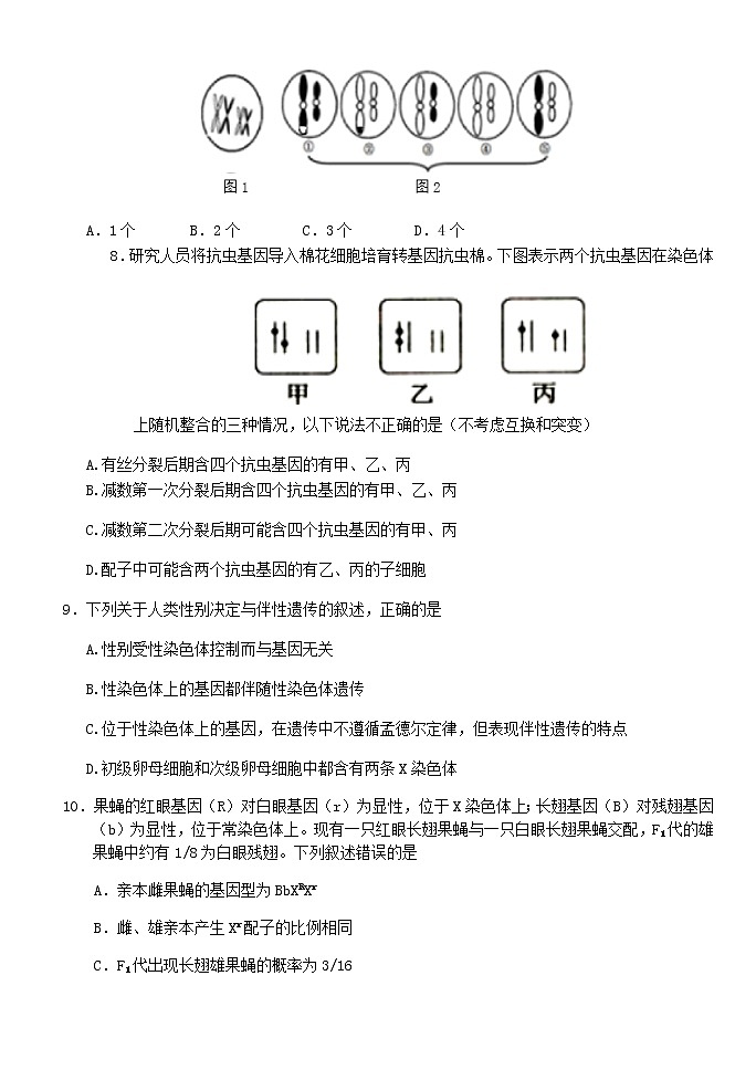 2021湖北省沙市中学高一下学期第三次周练生物试题含答案03