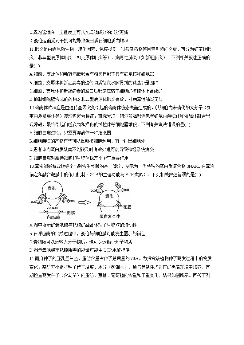 （1）细胞的分子组成与结构——2021-2022学年人教版（2019）生物高二下学期期末专项复习 练习03