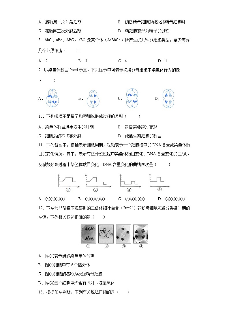 江苏省沛县树恩中学2021-2022学年高一下学期期中生物试卷（必修）（含答案）第2页