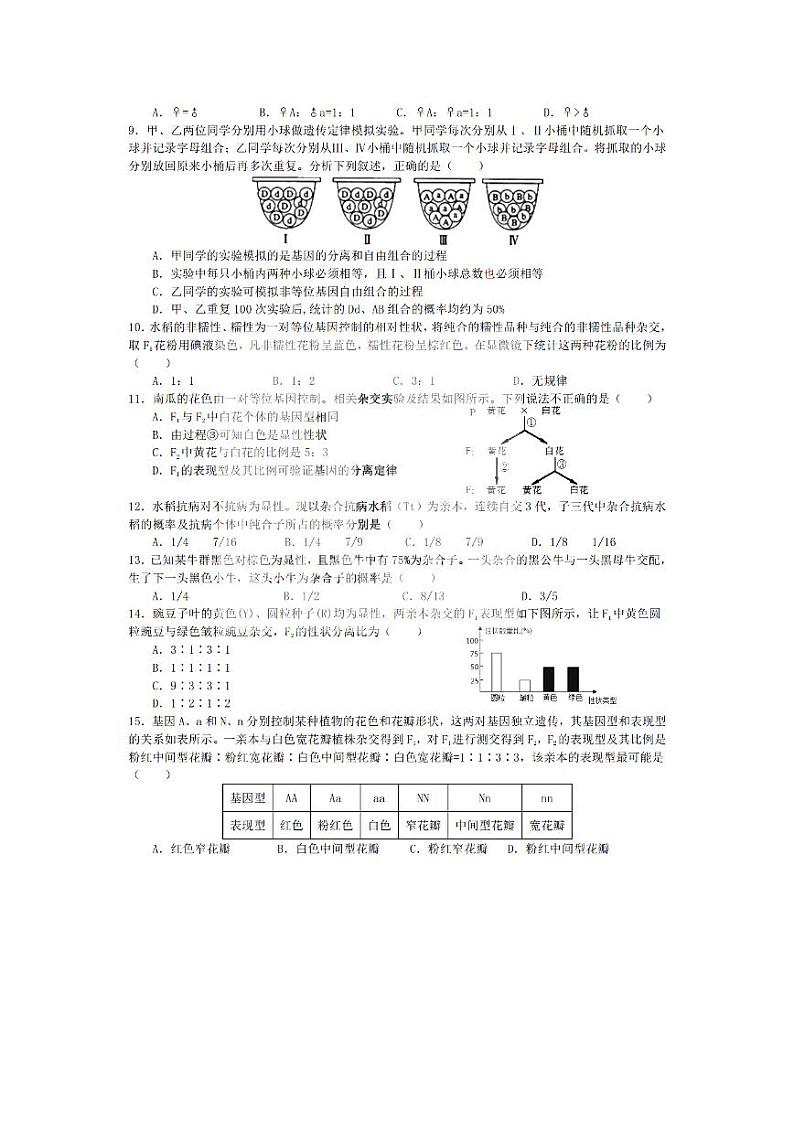 2021哈尔滨师大附中高一下学期4月份阶段性测试生物试题PDF版含答案02