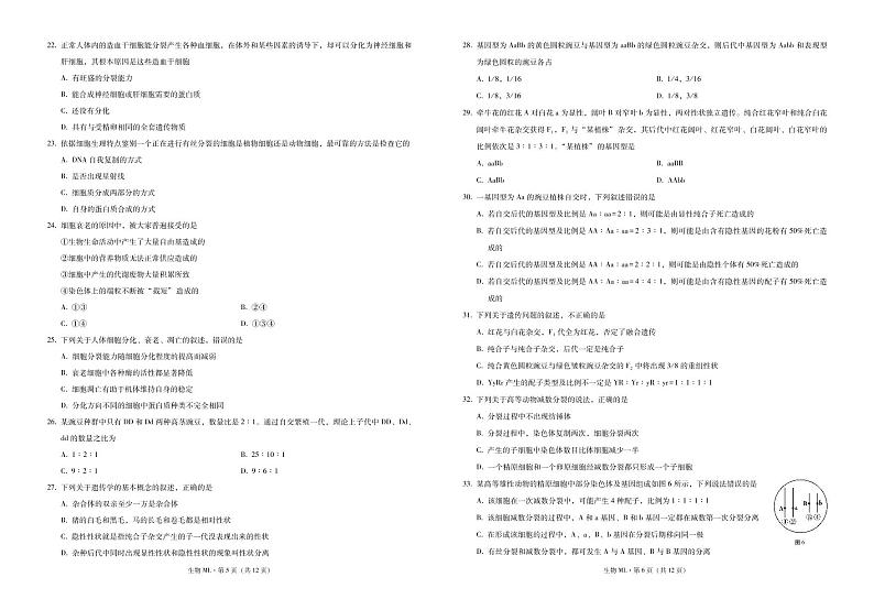 云南省红河州弥勒市第一中学2020-2021学年高一下学期第二次月考生物试题（PDF版）第3页