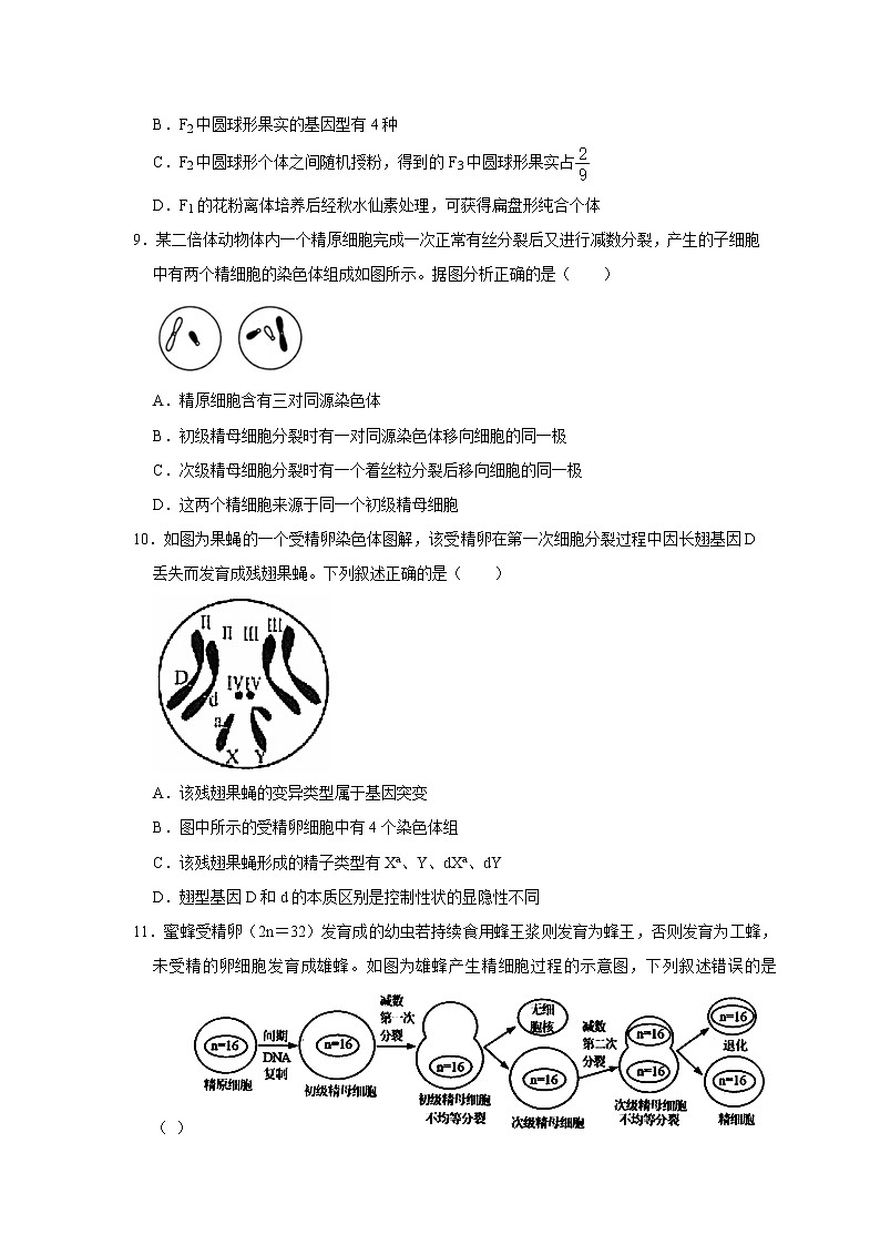 2021龙岩长汀县三级达标校高一下学期期中考试生物试卷含答案第3页