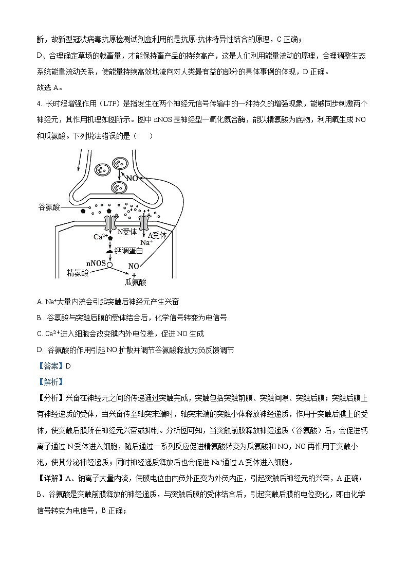 2022届黑龙江省哈尔滨市三中高三四模理综生物试题（解析版）03