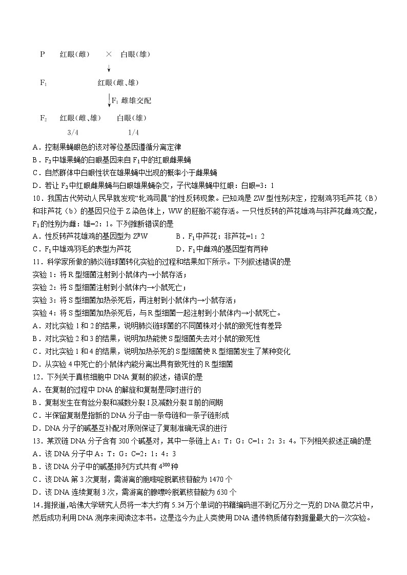 2022湖北省鄂东南三校联考高一下学期阶段（二）考试生物试题（含答案）第3页