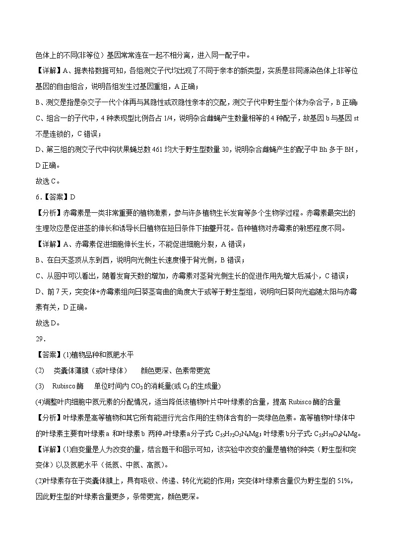 2022年高考押题预测卷01（全国乙卷）-生物（全解全析）第3页