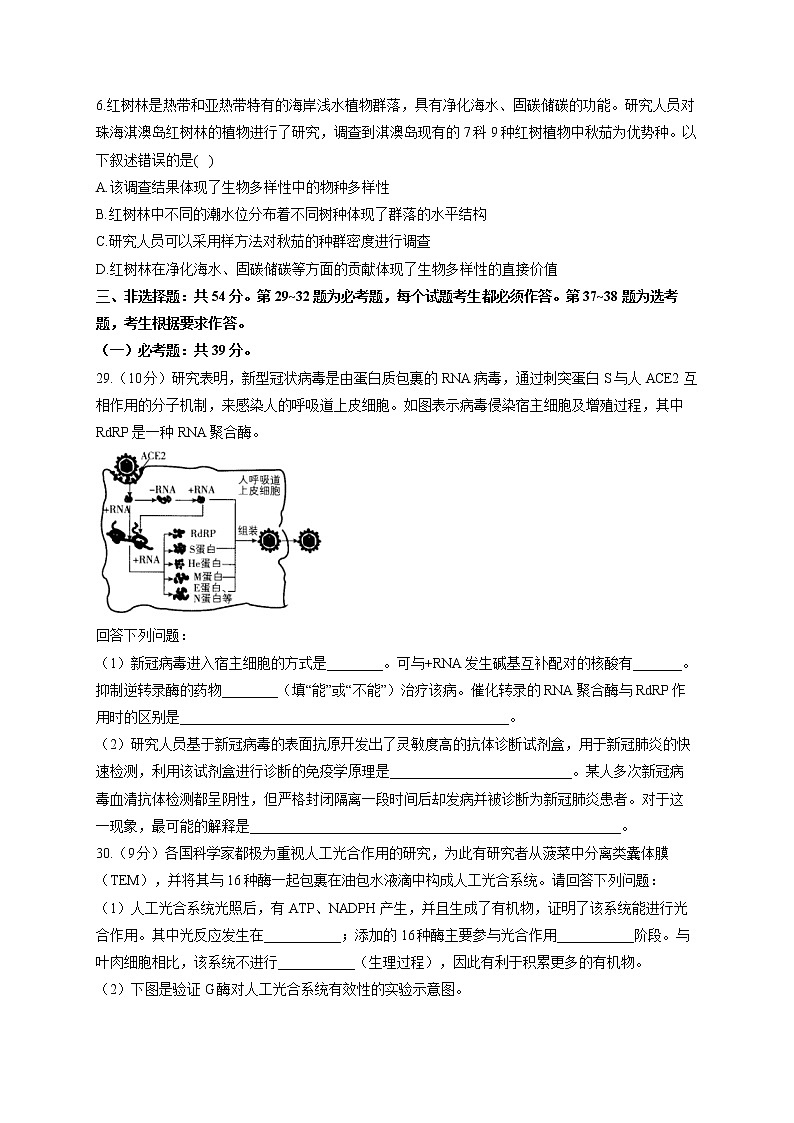 2022届新高考生物三模试卷（含答案） (2)第2页