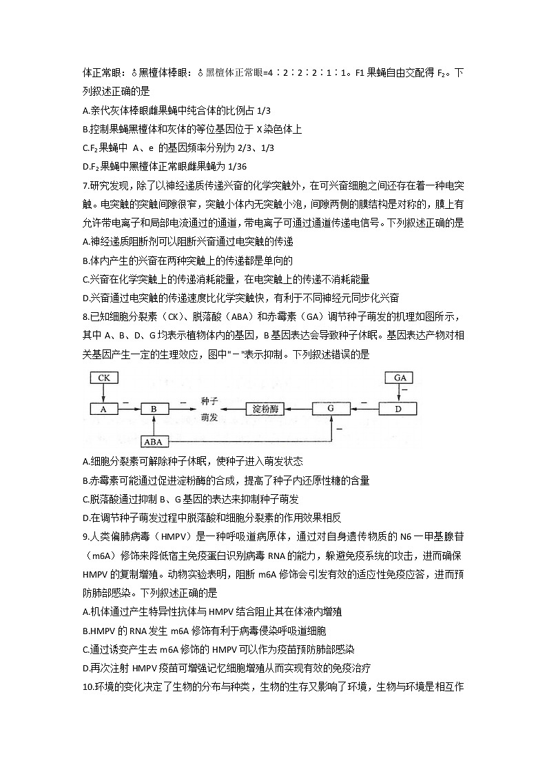 山东省济南市2022届高三5月模拟考试（三模）生物试题 word版含答案03