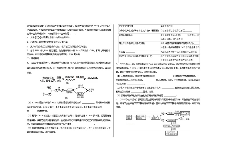 2022届高考生物三轮复习热点猜测——新冠病毒抗原检测试剂盒练习第2页