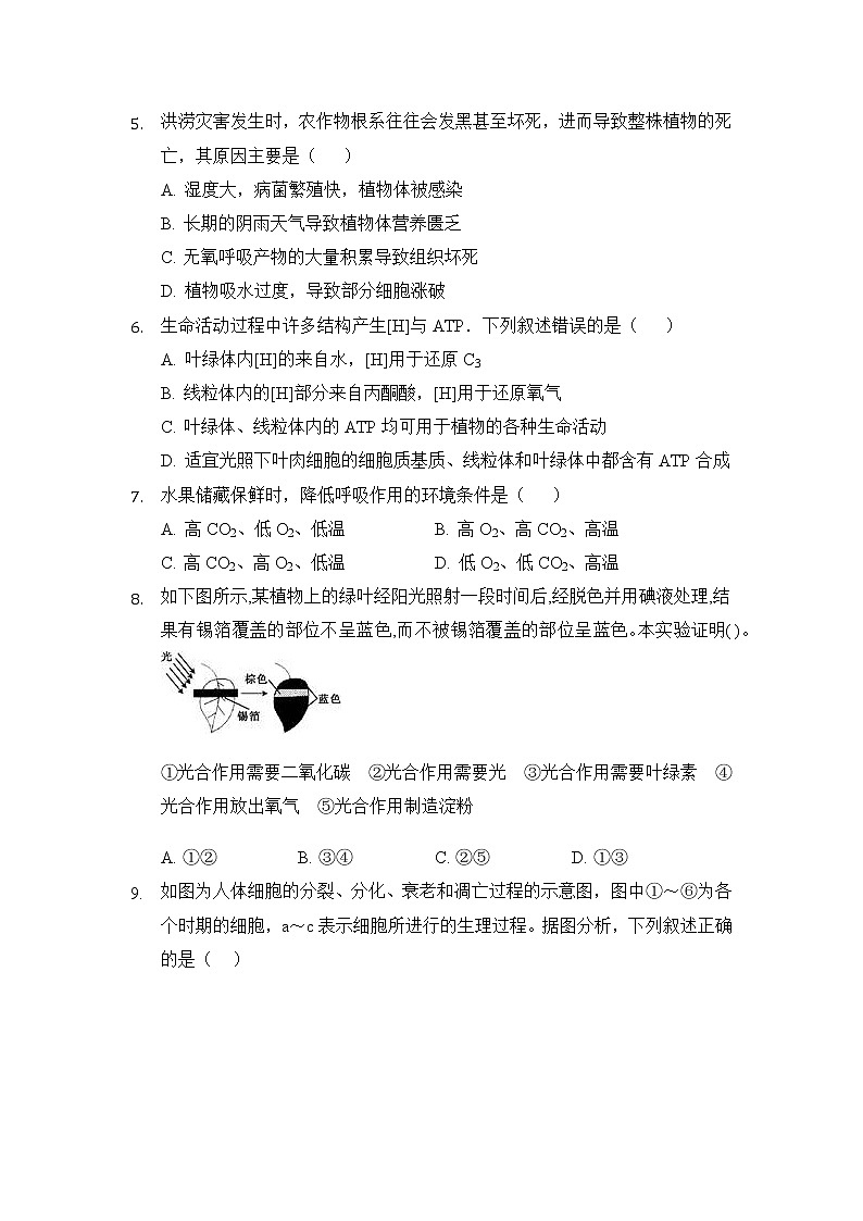 2021-2022学年福建省莆田第一中学高一下学期期中考试生物试卷含答案02