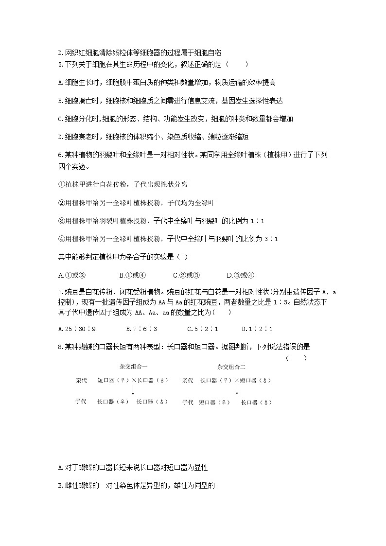 2021-2022学年广东省四校高一下学期（5月）联考生物试题含答案第2页