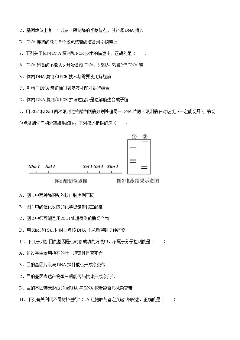 2021-2022学年江苏省马坝高级中学高二下学期期中考试生物试题含答案03