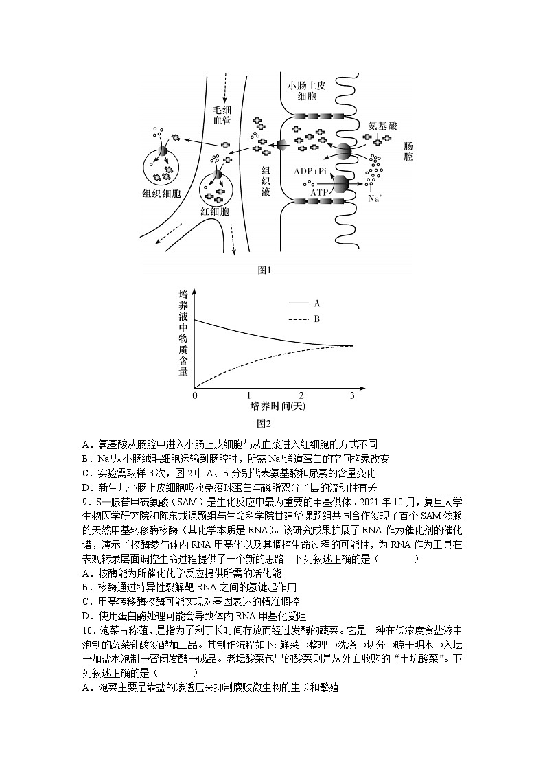 2021-2022学年湖南省长沙市长郡中学高二下学期期中考试生物试题含解析03