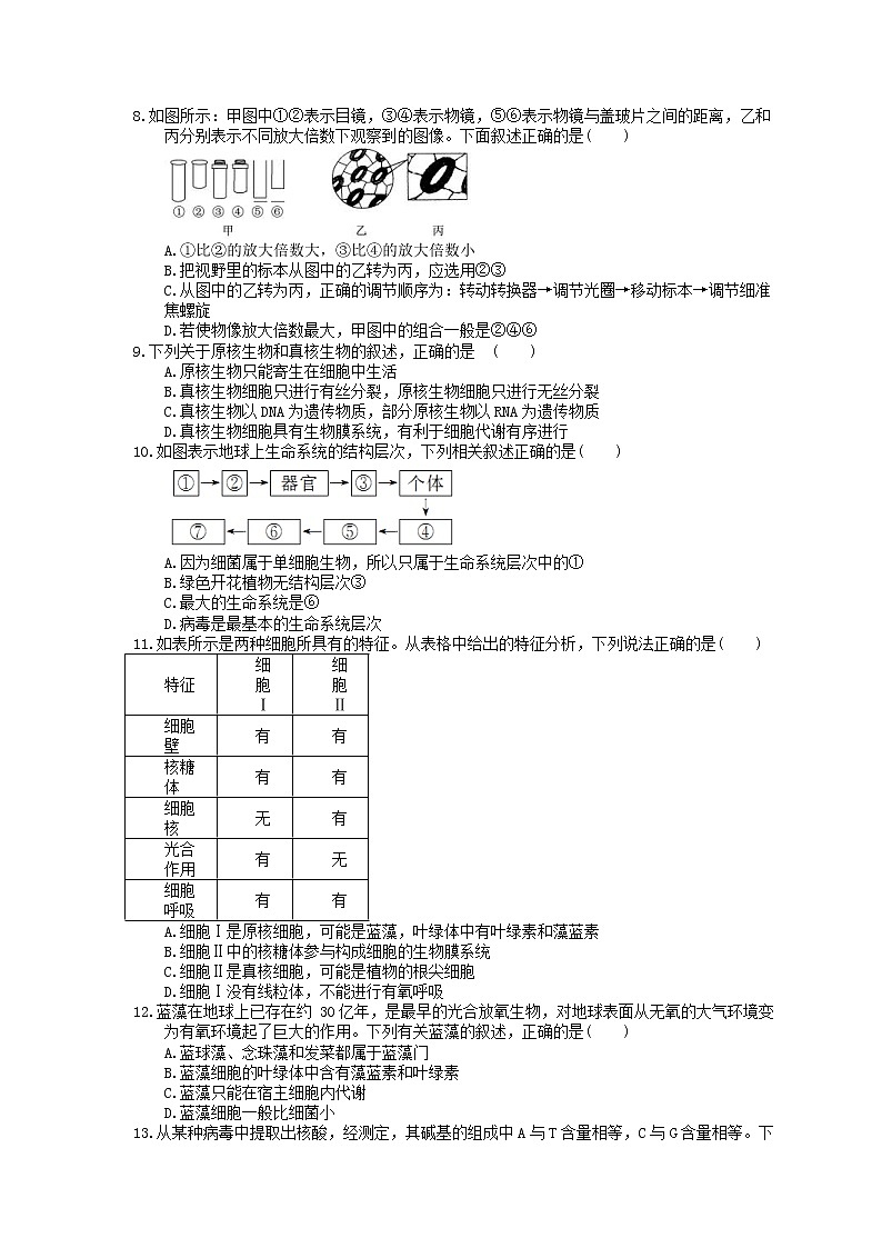 2023年高考生物一轮复习课时练01《走近细胞》(含答案)第2页